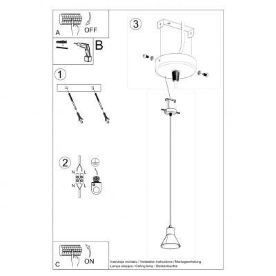 Lampa wisząca TALEJA 1 czarna [E27] (SL.0985)